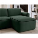 Corner sofa Elume R, sleeping function, Amore 35, Velvetmat 10, bouclé, green, H88x190x287cm