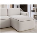 Corner sofa Elume R, sleeping function, Royal 01, Paros 02, bouclé, white, H88x190x287cm