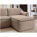Corner sofa Elume R, sleeping function, Royal 18, Velvetmat 22, bouclé, beige, H88x190x287cm