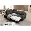 Corner sofa Elbare L, sleeping function, Raquel 05, dark grey, H100x160x208cm