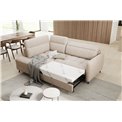 Corner sofa Elbare L, sleeping function, Raquel 18, beige, H100x160x208cm