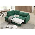 Corner sofa Elbare L, sleeping function, Lukso 35, velvet, dark green, H100x160x208cm