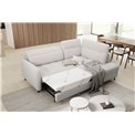 Corner sofa Elbare R, sleeping function, Royal 01, bouclé, white, H100x160x208cm