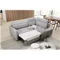 Corner sofa Elbare R, sleeping function, Nube 3, velvet, grey, H100x160x208cm