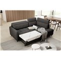 Corner sofa Elbare R, sleeping function, Raquel 05, dark grey, H100x160x208cm