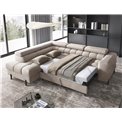 Corner sofa Elferucce L, sleeping function, Paros 02, beige, H93x200x276cm