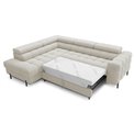 Corner sofa Elferucce L, sleeping function, Royal 18, bouclé, beige, H93x200x276cm