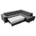 Corner sofa Elferucce R, sleeping function, Paros 06, dark grey, H93x200x276cm