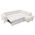 Corner sofa Elferucce R, sleeping function, Royal 01, bouclé, white, H93x200x276cm