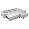 Corner sofa Elferucce R, sleeping function, Royal 03, bouclé, grey, H93x200x276cm