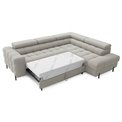 Corner sofa Elferucce R, sleeping function, Royal 20, bouclé, beige, H93x200x276cm