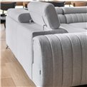 U shape sofa Elouis R, sleeping function, Rekta 100, velvet, grey, H92x202x347cm