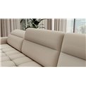 U shape sofa Elberto L, sleeping function, Manhattan 18, velvet, beige, H100x165x306cm