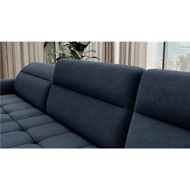U shape sofa Elberto L, sleeping function, Raquel 40, blue, H100x165x306cm
