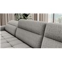 U shape sofa Elberto L, sleeping function, Aubron 04, wavy velvet, grey, H100x165x306cm