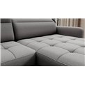 U shape sofa Elberto R, sleeping function, Manhattan 03, velvet, grey, H100x165x306cm