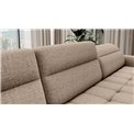 U shape sofa Elberto R, sleeping function, Aubron 20, wavy velvet, beige, H100x165x306cm