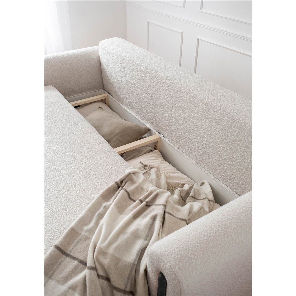 Sofa bed Elcadova Black, sleeping function, Jaffray 18, beige, H97x97x244cm