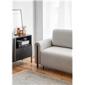 Sofa bed Elcadova Black, sleeping function, Royal 04, bouclé, grey, H97x97x244cm