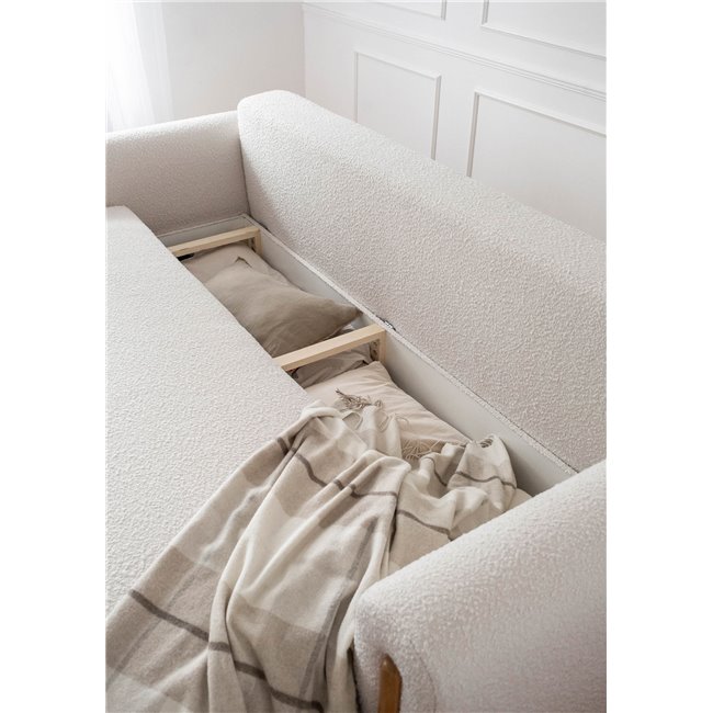 Sofa bed Elcadova Oak, sleeping function, Jaffray 18, beige, H97x97x244cm
