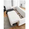 Sofa bed Elcadova Oak, sleeping function, Royal 01, bouclé, white, H97x97x244cm
