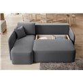 Corner sofa Elhandson L, sleeping function, Sola 6, dark grey, H89x150x206cm