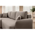 Corner sofa Elhandson L, sleeping function, Sola 18, beige, H89x150x206cm