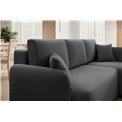 Corner sofa Elhandson R, sleeping function, Sola 6, dark grey, H89x150x206cm