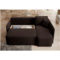 Corner sofa Elhandson R, sleeping function, Lukso 22, velvet, brown, H89x150x206cm