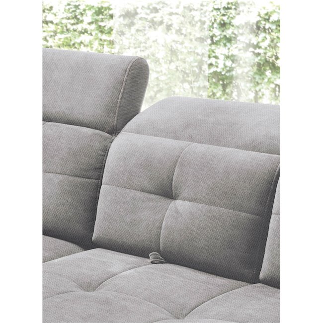 Corner sofa Elinferne L, sleeping function, Raquel 04, grey, H107x210x297cm