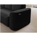 Corner sofa Elume L, sleeping function, Royal 05, Velvetmat 6, bouclé, dark grey, H88x190x287cm