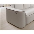 Corner sofa Elume R, sleeping function, Royal 01, Paros 02, bouclé, white, H88x190x287cm