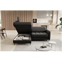 Corner sofa Elbare L, sleeping function, Raquel 05, dark grey, H100x160x208cm