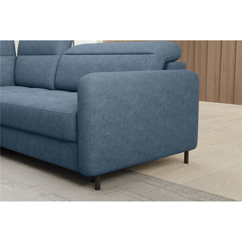 Corner sofa Elbare L, sleeping function, Raquel 40, dark blue, H100x160x208cm