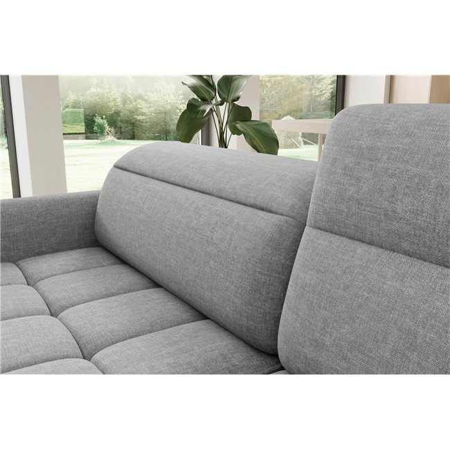 Corner sofa Elbare R, sleeping function, Manhattan 03, velvet, grey, H100x160x208cm