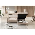 Corner sofa Elbare R, sleeping function, Raquel 18, beige, H100x160x208cm