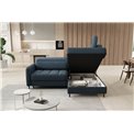 Corner sofa Elbare R, sleeping function, Manhattan 40, velvet, dark blue, H100x160x208cm
