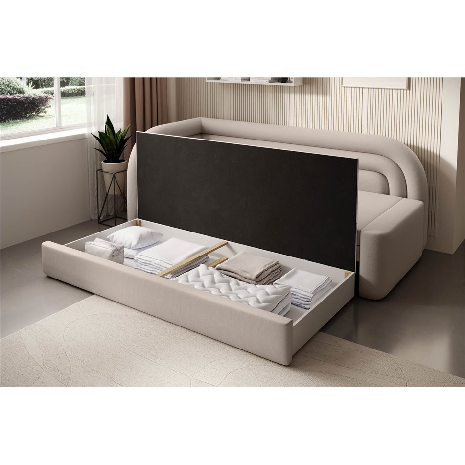 Sofa bed Elfabilo L, sleeping function, Sola 18, beige, H80x86x223cm