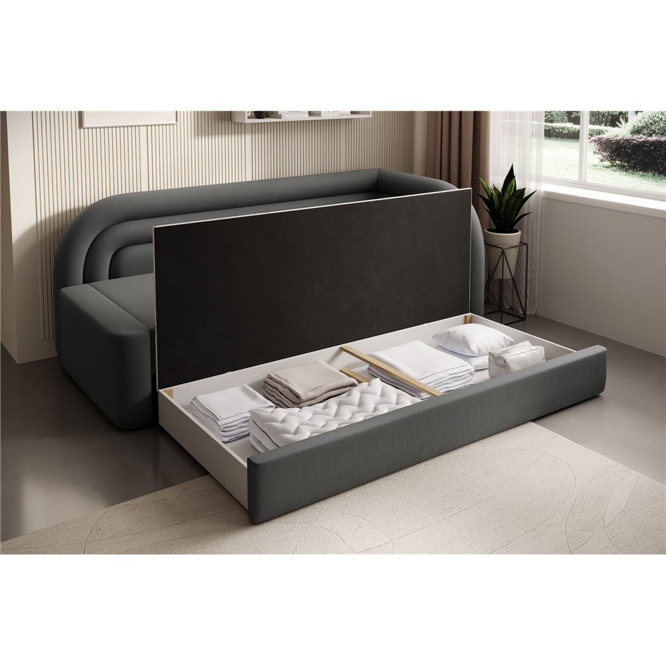 Sofa bed Elfabilo R, sleeping function, Sola 6, grey, H80x86x223cm