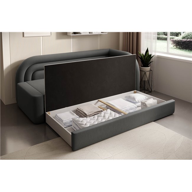 Sofa bed Elfabilo R, sleeping function, Sola 6, grey, H80x86x223cm