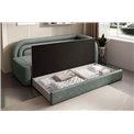 Sofa bed Elfabilo R, sleeping function, Touch 100, textured velvet, green, H80x86x223cm