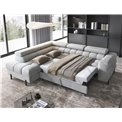 Corner sofa Elferucce L, sleeping function, Paros 05, grey, H93x200x276cm