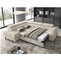 Corner sofa Elferucce L, sleeping function, Royal 18, bouclé, beige, H93x200x276cm