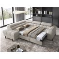 Corner sofa Elferucce L, sleeping function, Royal 20, bouclé, beige, H93x200x276cm
