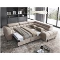 Corner sofa Elferucce R, sleeping function, Paros 02, beige, H93x200x276cm