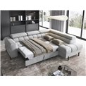 Corner sofa Elferucce R, sleeping function, Paros 05, grey, H93x200x276cm