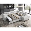 Corner sofa Elferucce R, sleeping function, Royal 03, bouclé, grey, H93x200x276cm
