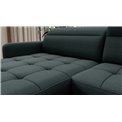U shape sofa Elberto L, sleeping function, Manhattan 38, velvet, green, H100x165x306cm