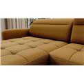 U shape sofa Elberto L, sleeping function, Manhattan 45, velvet, yellow, H100x165x306cm