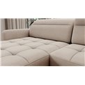 U shape sofa Elberto L, sleeping function, Raquel 18, beige, H100x165x306cm